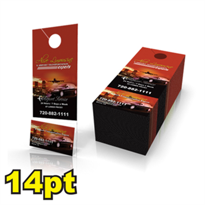3 1/2" x 8 1/2" 14pt Doorhanger w/ BC Tear Off