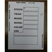 Car Info Tag - White