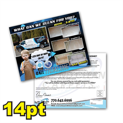 8 1/2" x 11" 14pt Matte/Dull Postcards