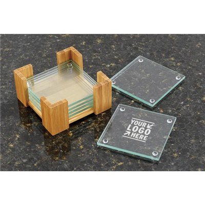 Promotional Bamboo Coaster Set